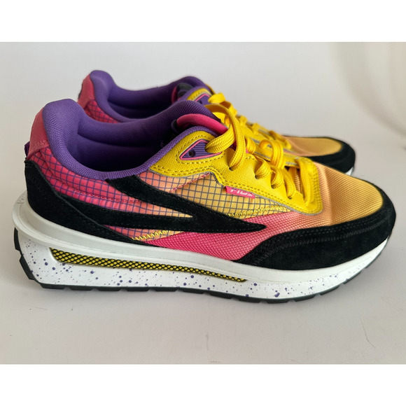 Womens Fila Renno Athletic Sneaker Black Lemon Knockout Pink Multicolor Size 9 - Picture 1 of 7